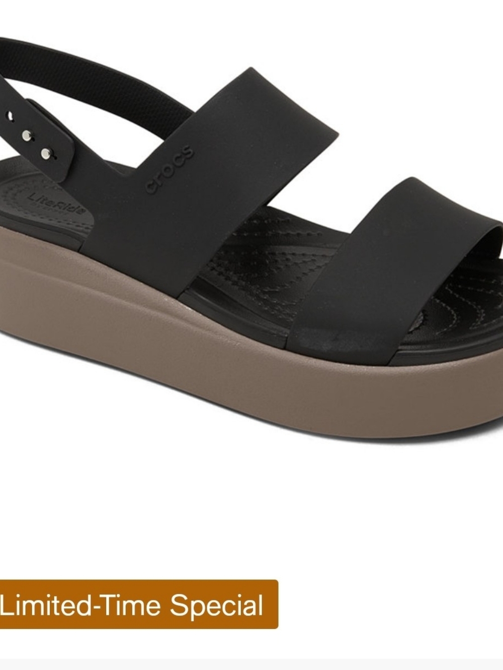 CROCS Black Sandal with Brown Platform